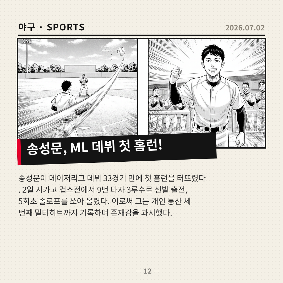 송성문, 빅리그 33경기 만에 첫 홈런포 터뜨려