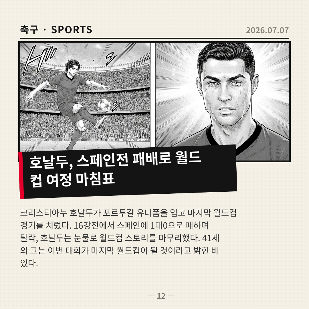 호날두, 스페인전 패배로 월드컵 여정 마침표 찍다