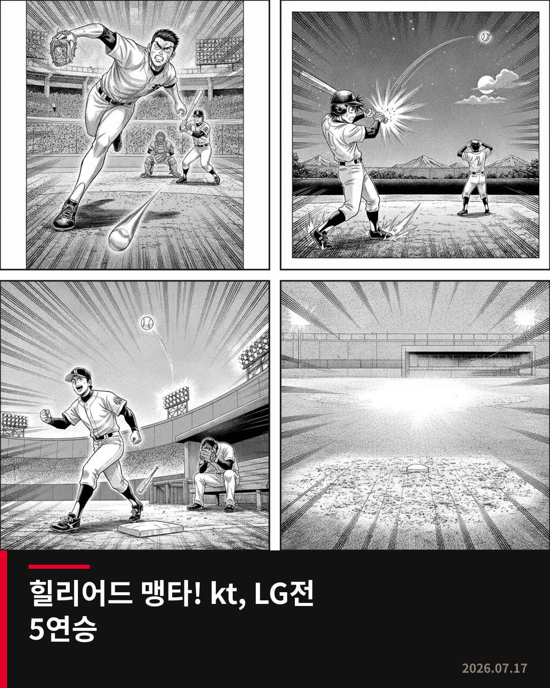 kt, LG 상대로 5연승 질주…힐리어드 맹타, 오스틴 시즌 28호 홈런