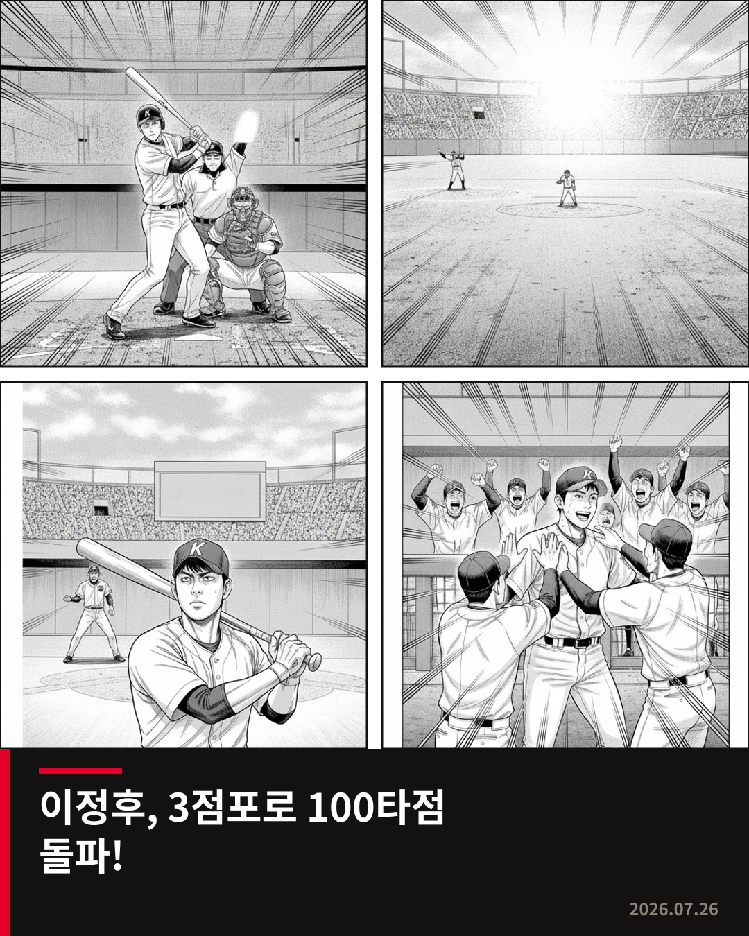 이정후, 시즌 6호 3점포로 100타점 돌파…타율 3할 복귀